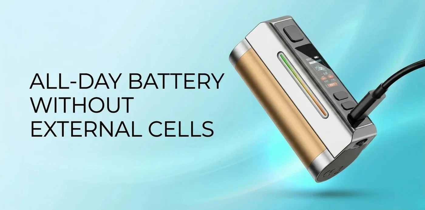 All-Day Battery Without External Cells