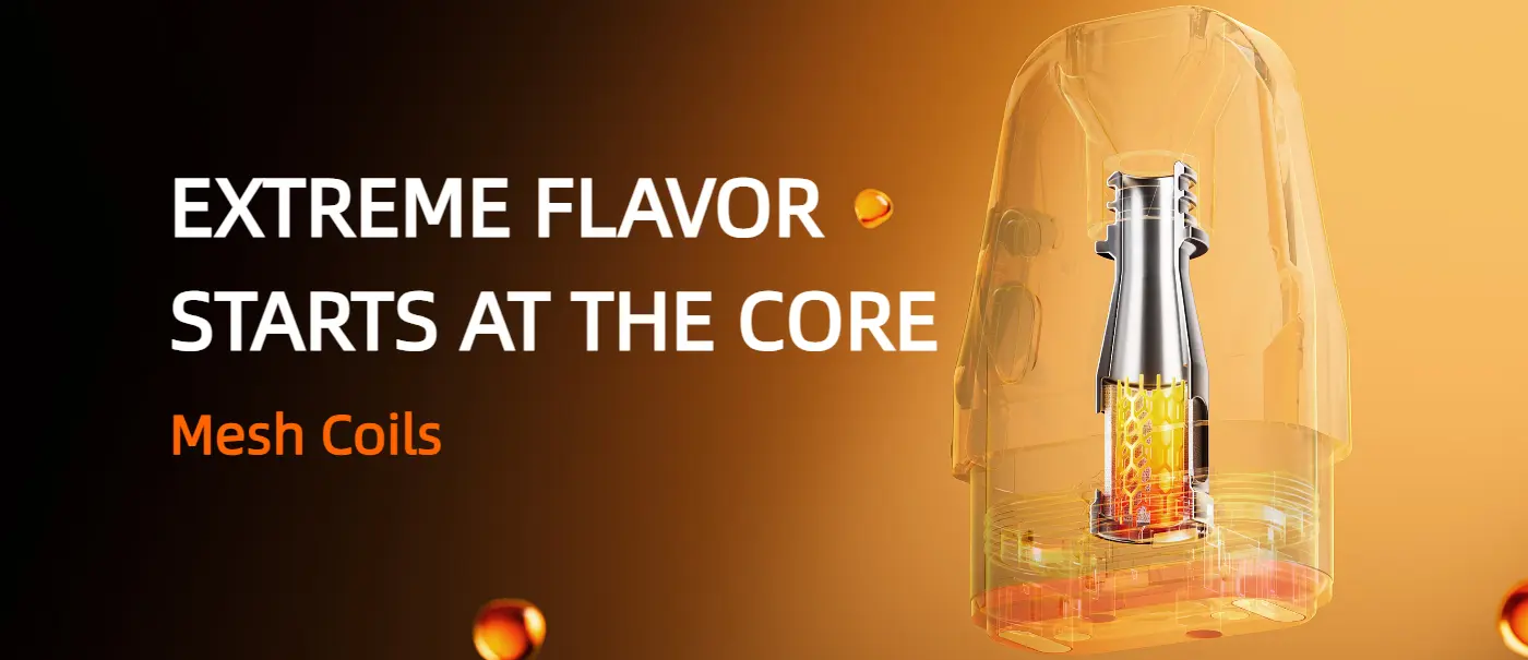 Simple Replacement, Consistent Taste (mesh coils built in)