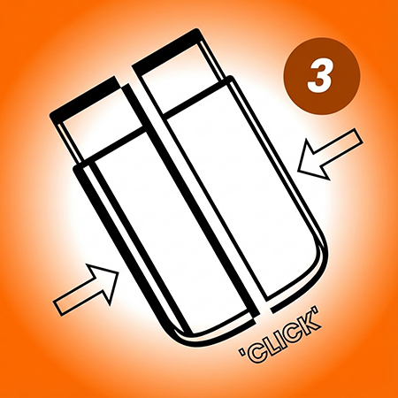 Connect Refill Containers Connect your refill containers by clicking them together.