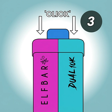 Insert The Refill Containers Push down on the two e-liquid containers until they click into place.