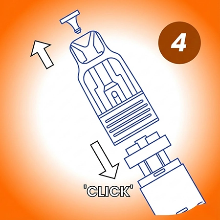 Assemble Refill Pack Assemble your pod and refill container by pressing the pod down into the container.