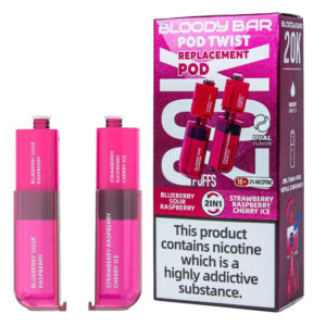 Blueberry Sour Raspberry & Strawberry Raspberry Cherry Ice Bloody Bar Pod Twist 20K Refill Pack