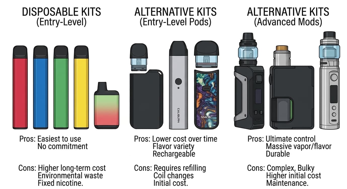 Disposable Alternative Kits Comparison
