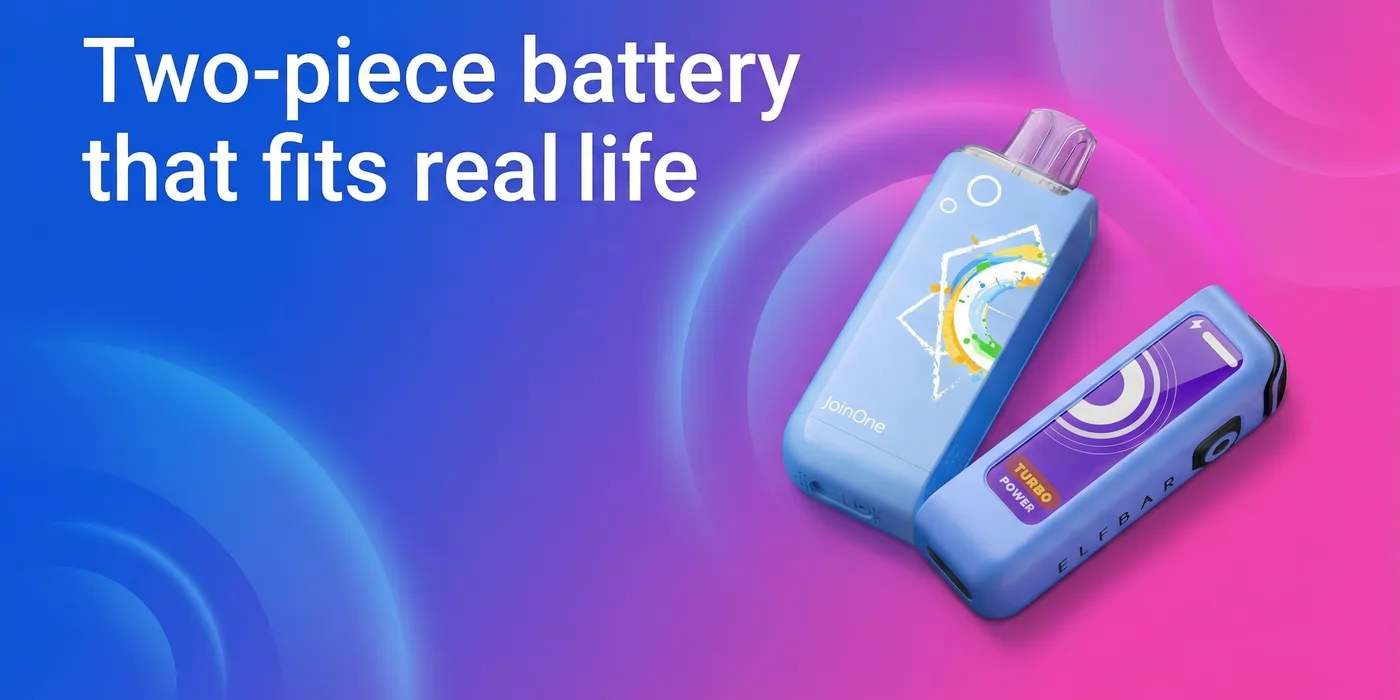 Two-piece battery that fits real life