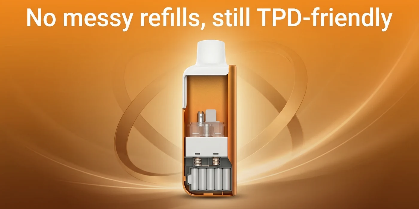 No messy refills, still TPD-friendly