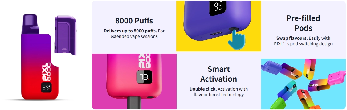 Pixl 8000 Vape kit-Function