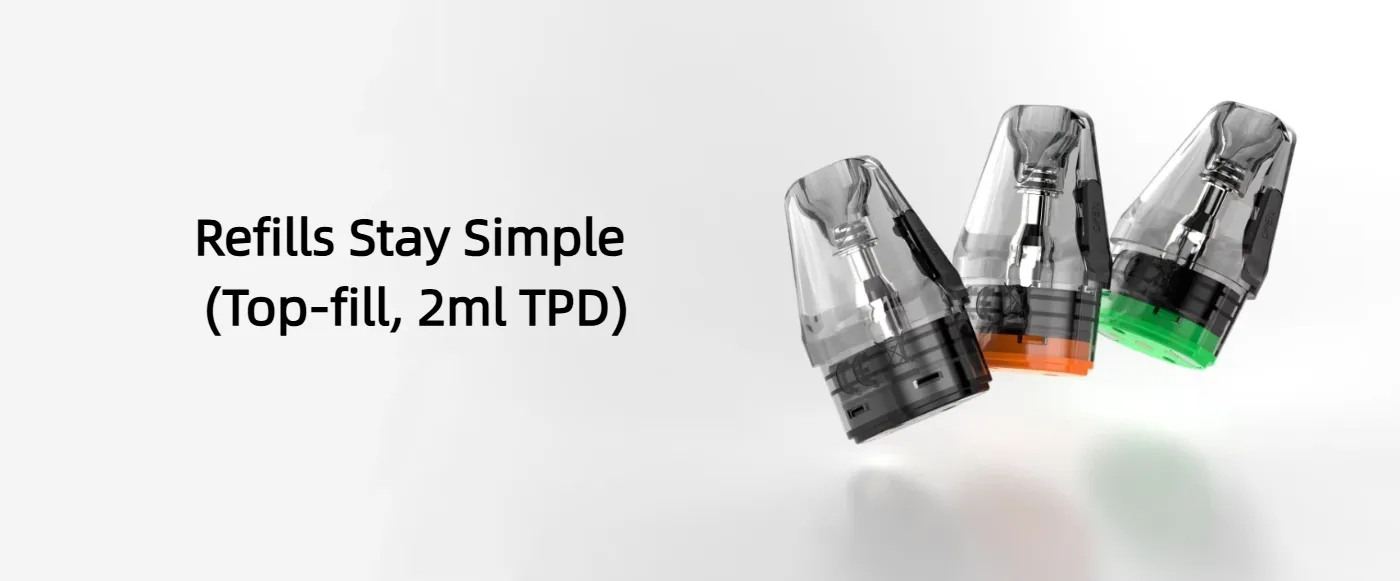 Refills stay simple (top-fill, 2ml)