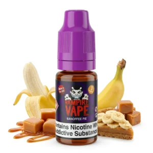 Banana, Toffee freebase nicotine E-Liquid by Vampire Vape