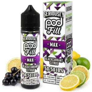 Blackcurrant Citrus Shortfill E-Liquid by Seriously Pod Fill Max 40ml