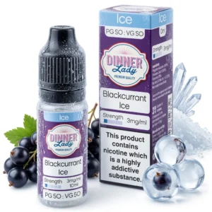 Blackcurrant, Ice / Slush, Orange Freebase Nicotine E-Liquid by Dinner Lady