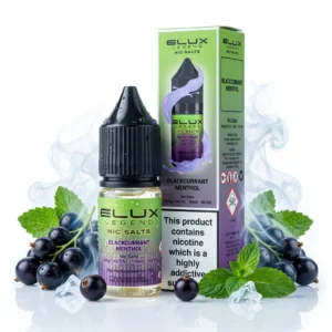 Blackcurrant, Menthol Salt Nicotine E-Liquid by Elux