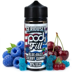 Blue Razz Cherry Gummy Shortfill E-Liquid by Seriously Pod Fill 3 100ml