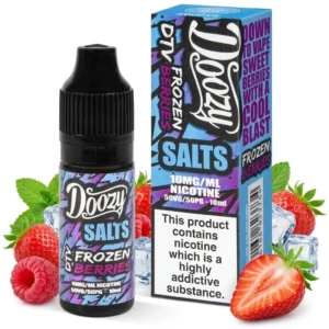Menthol, Raspberry, Strawberry Salt Nicotine E-Liquid by Doozy