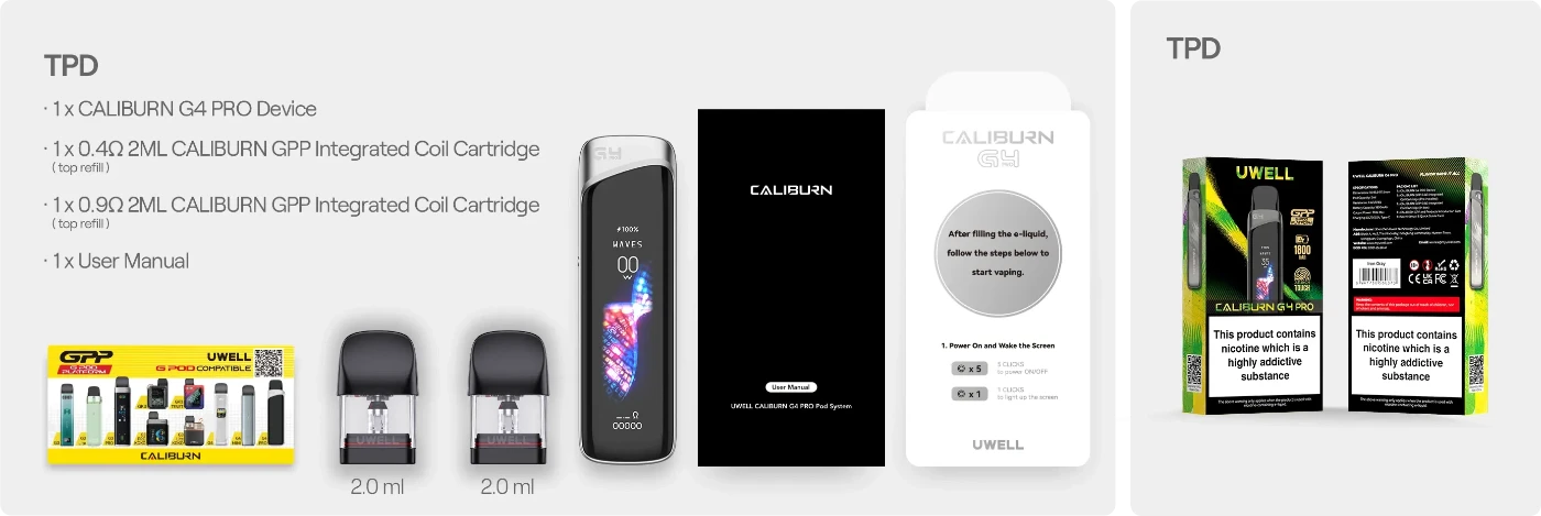 Uwell Caliburn G4 Pro Vape Kit-Package