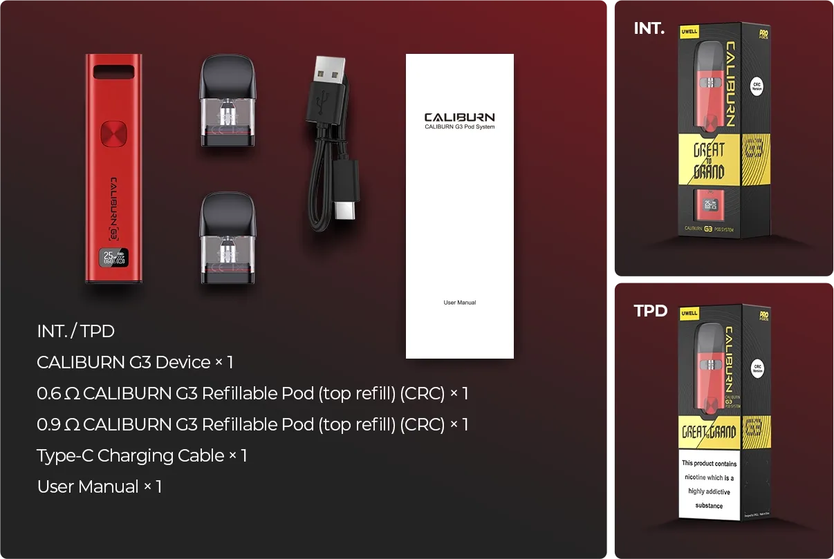 Uwell Caliburn G3 Vape Kit-Package