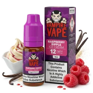 Ice Cream, Raspberry, Vanilla freebase nicotine E-Liquid by Vampire Vape