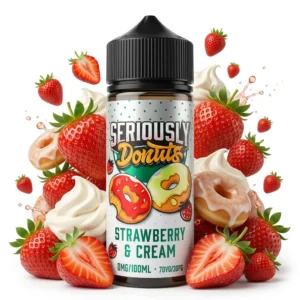 Strawberry & Cream Shortfill E-Liquid by Seriously Donuts 100ml