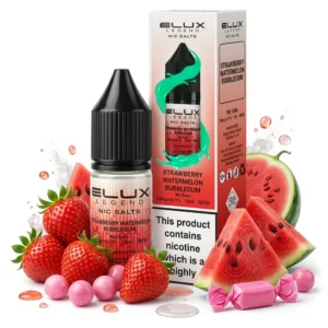 Bubblegum, Strawberry, Watermelon Salt Nicotine E-Liquid by Elux