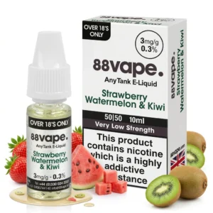 Kiwi, Strawberry, Watermelon Freebase Nicotine by 88Vape