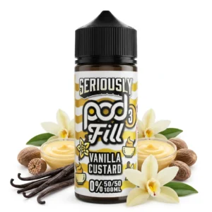 Vanilla Custard Shortfill E-Liquid by Seriously Pod Fill 3 100ml