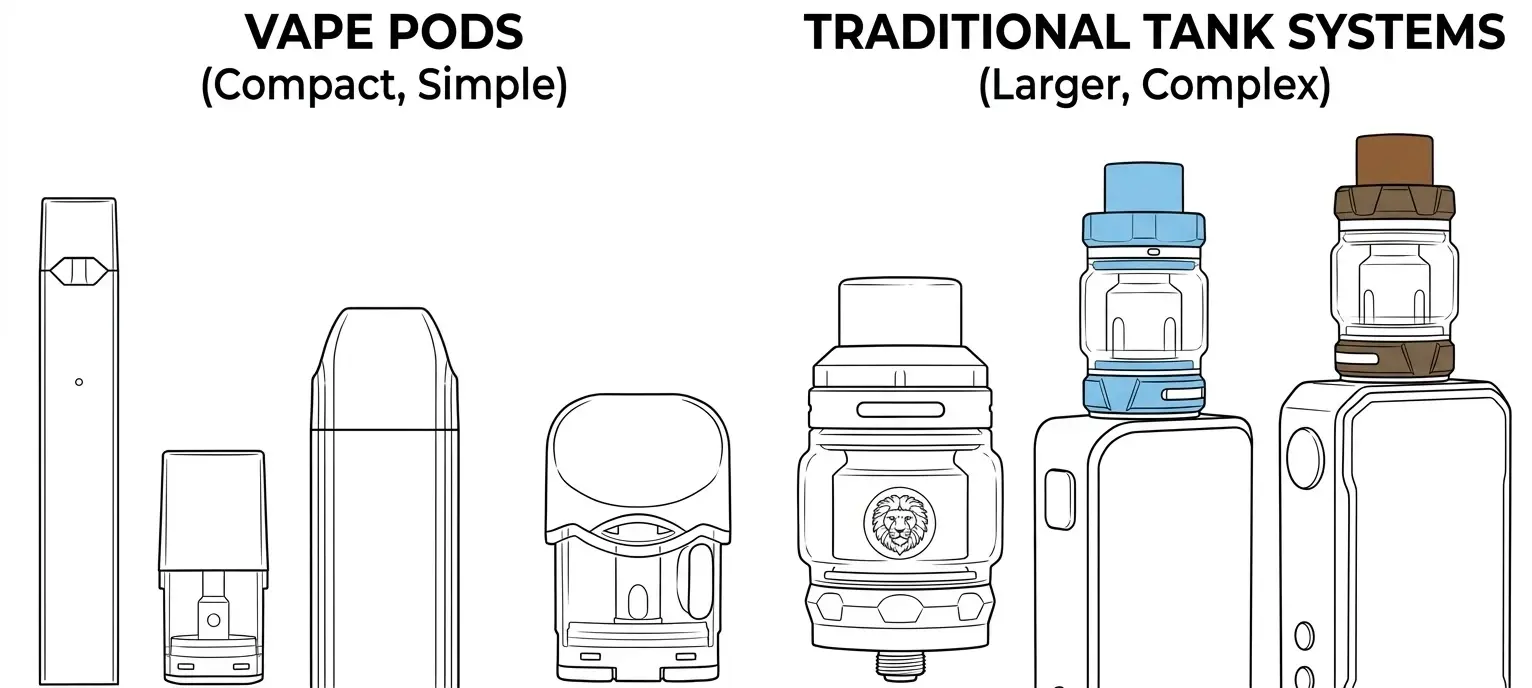 vape pods vs vape tanks