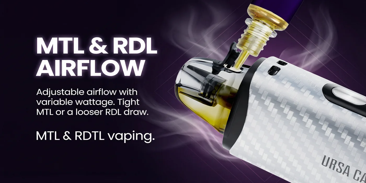 Flexible draw for MTL vaping or light RDL