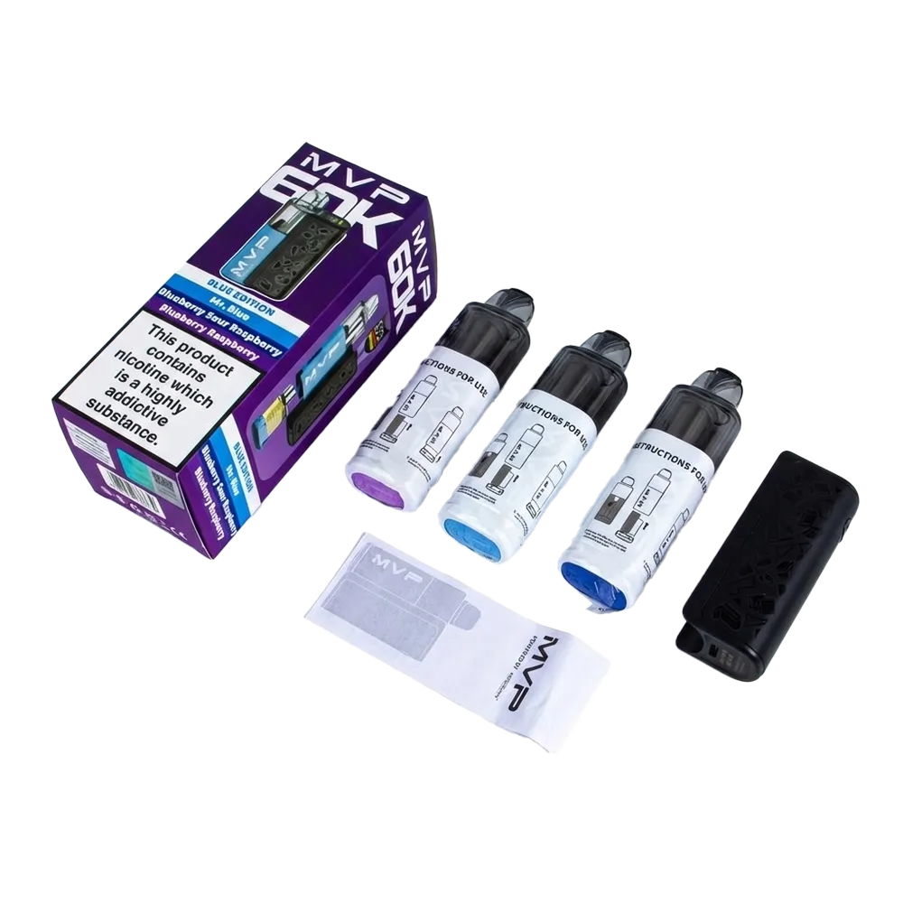 Contains 1 x Innokin MVP 60K Device 3 x 2ml Innokin MVP Prefilled Pods 3 x 10ml Innokin MVP Refill Containers 1 x User Manual