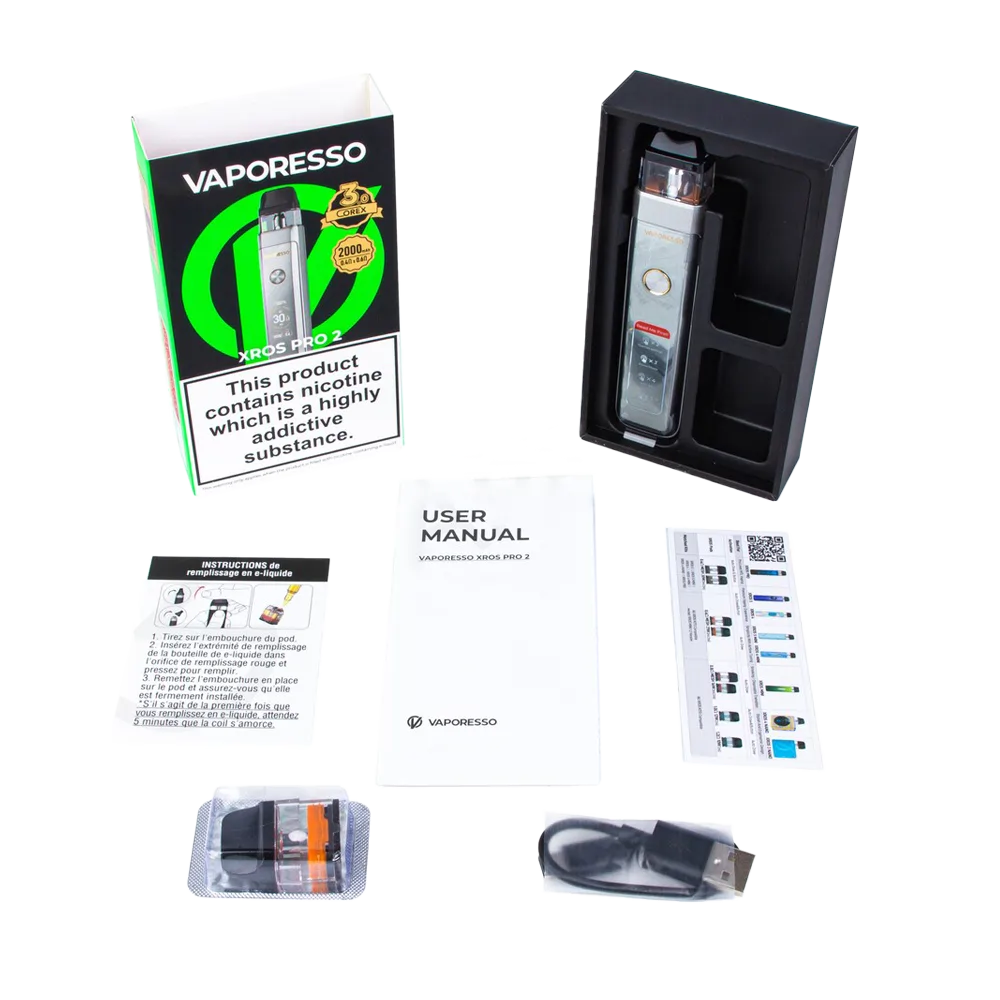 Vaporesso Xros Pro 2 Vape Kit What's in the Box