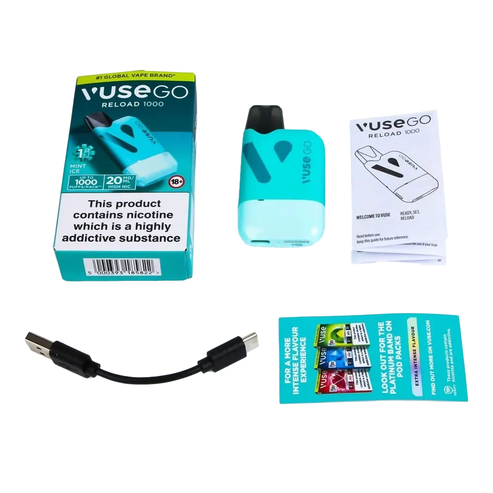 Vuse Go Reload 1000 Pod Kit What's in the Box