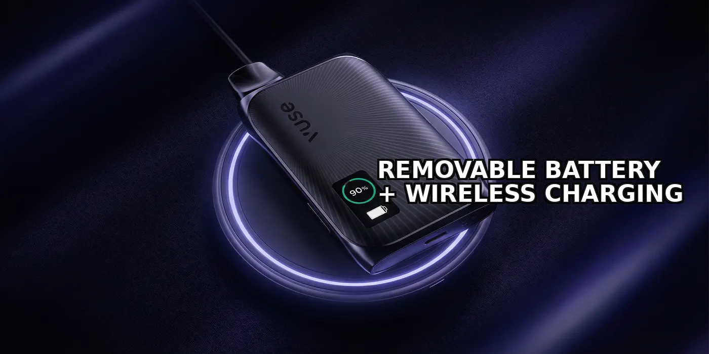 Removable Battery + Wireless Charging