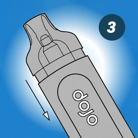 Push the combined pod and container into the device.