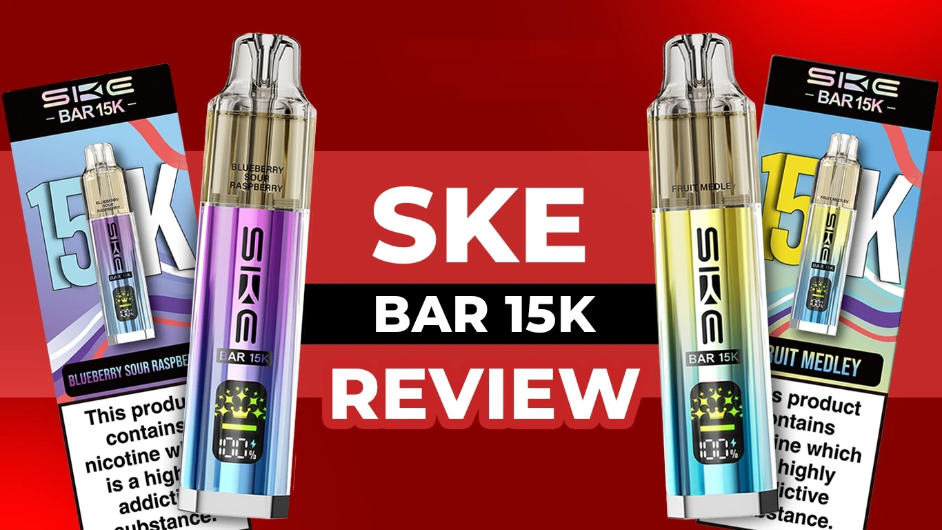 SKE Bar 15K review: Blueberry Sour Raspberry and Fruit Medley devices with their packs