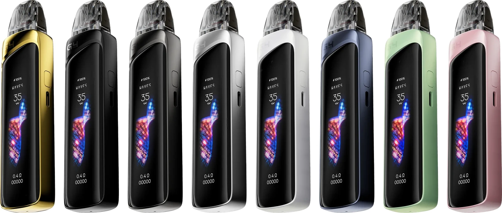 Uwell Caliburn G4 Pro Vape Kit — 2.51-inch touchscreen, 1800mAh battery, 35W max output, refillable pod system